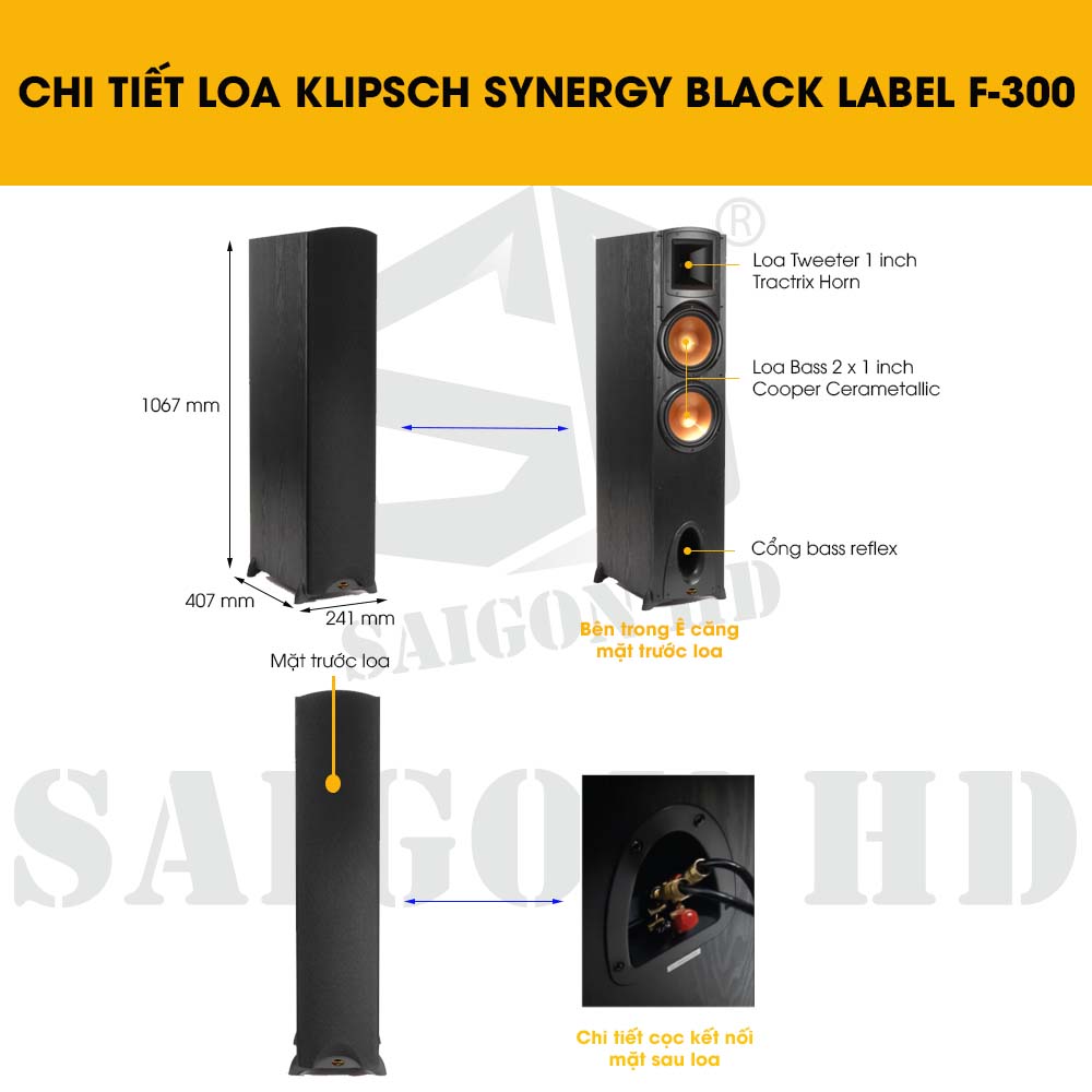 CHI TIẾT THÔNG TIN LOA KLIPSCH SYNERGY BLACK LABEL F-300