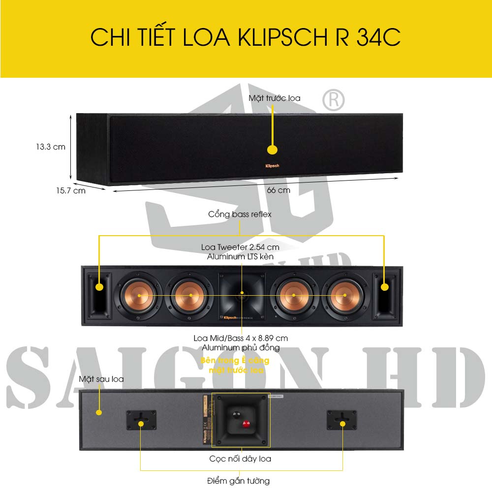 Chi tiết thông tin loa KLIPSCH R 34C