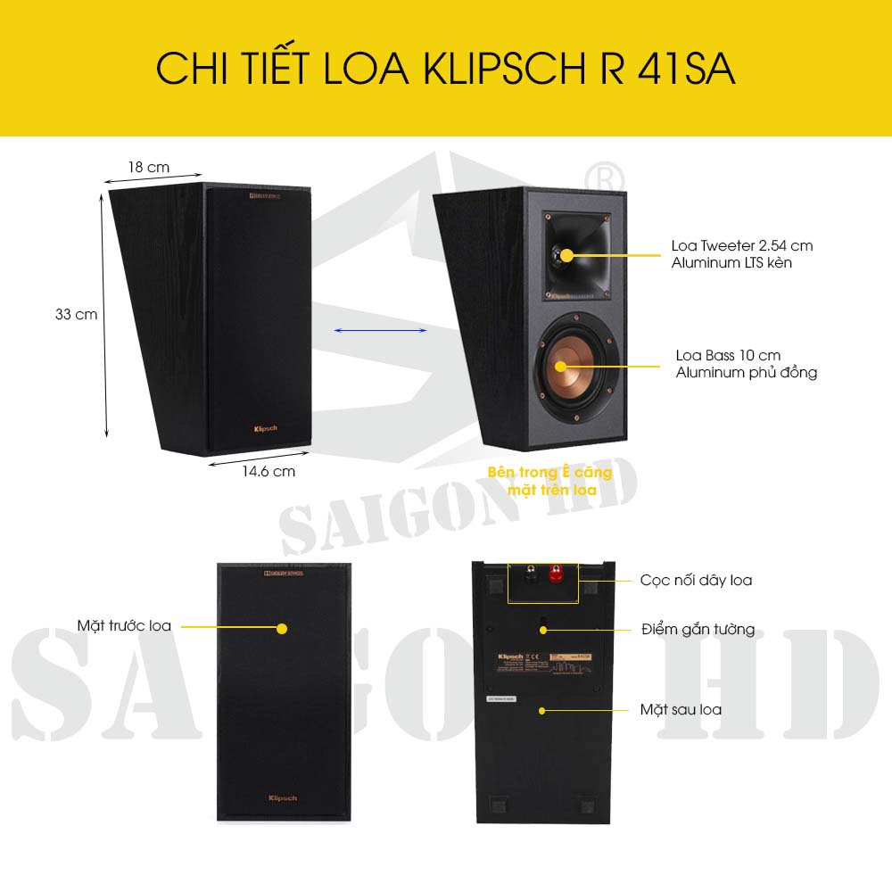 Chi tiết thông tin loa Klipsch R 41SA