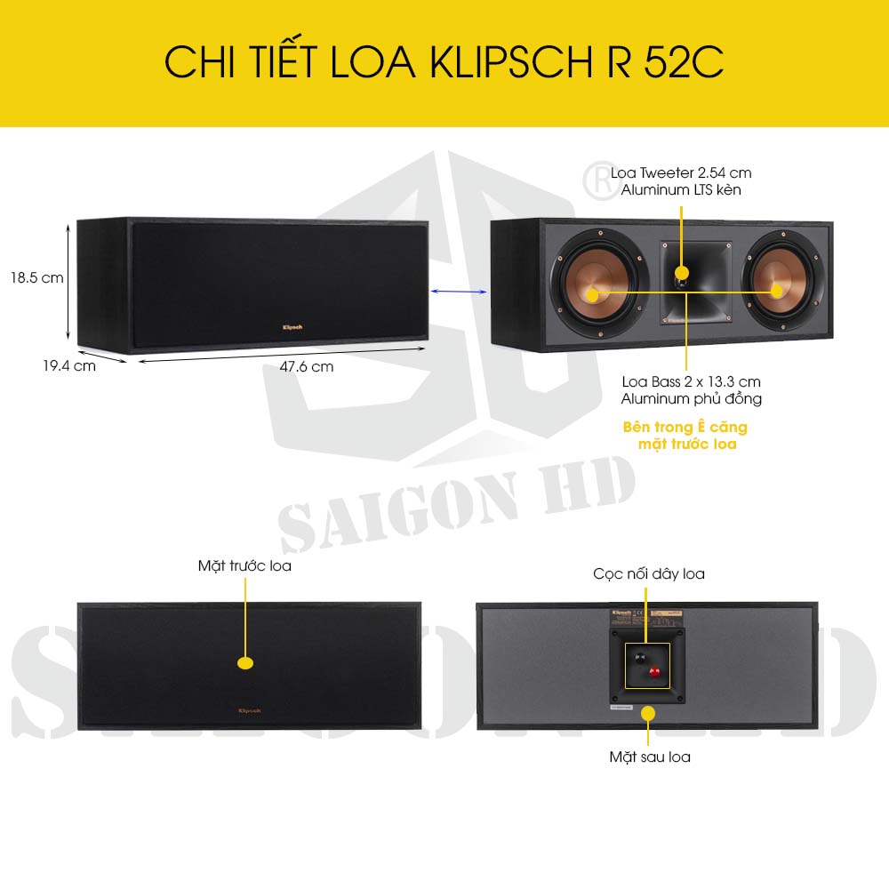 Chi tiết thông tin loa Klipsch R 52C