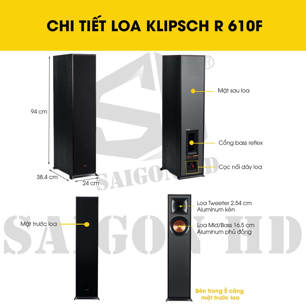 CHI TIẾT THÔNG TIN LOA KLIPSCH R 610F