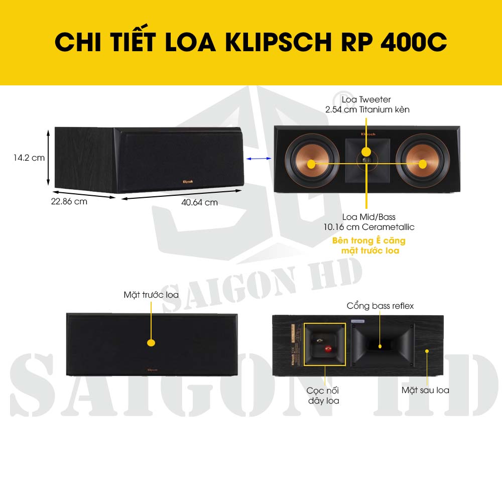 CHI TIẾT THÔNG TIN LOA KLIPSCH RP 400C