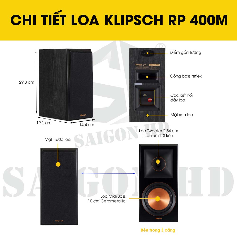 CHI TIẾT THÔNG TIN LOA KLIPSCH RP 400M