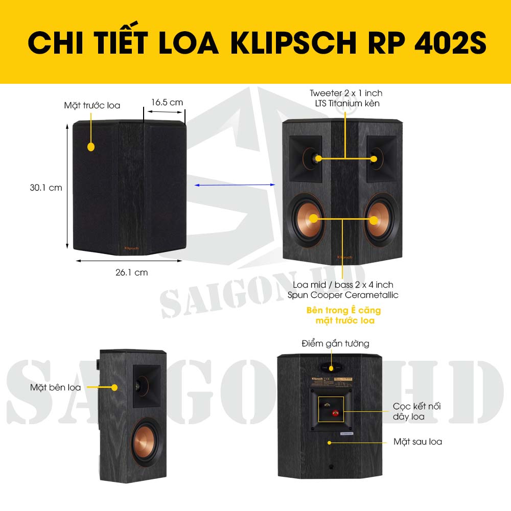 CHI TIẾT THÔNG TIN LOA KLIPSCH RP 402S