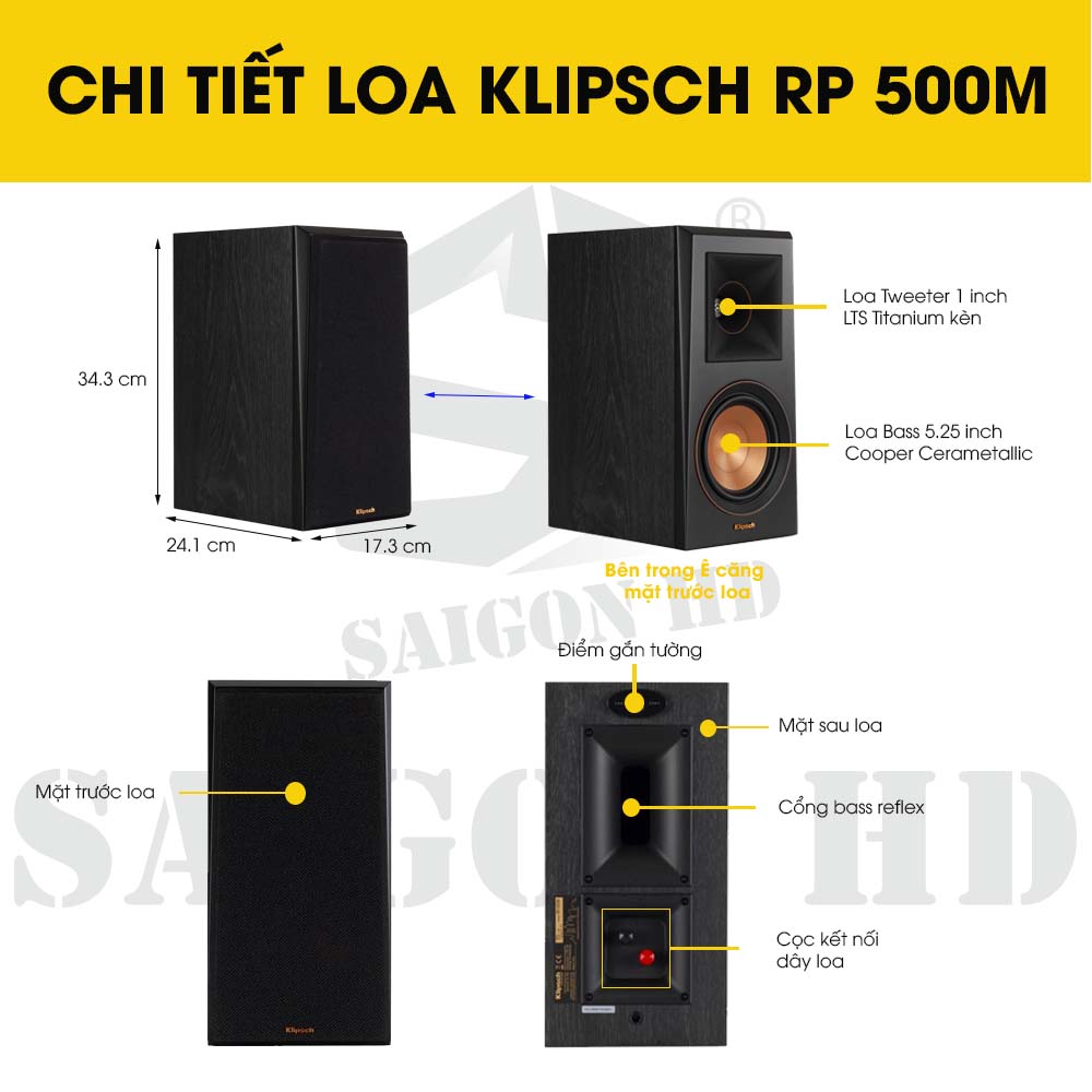 CHI TIẾT THÔNG TIN LOA KLIPSCH RP 500M