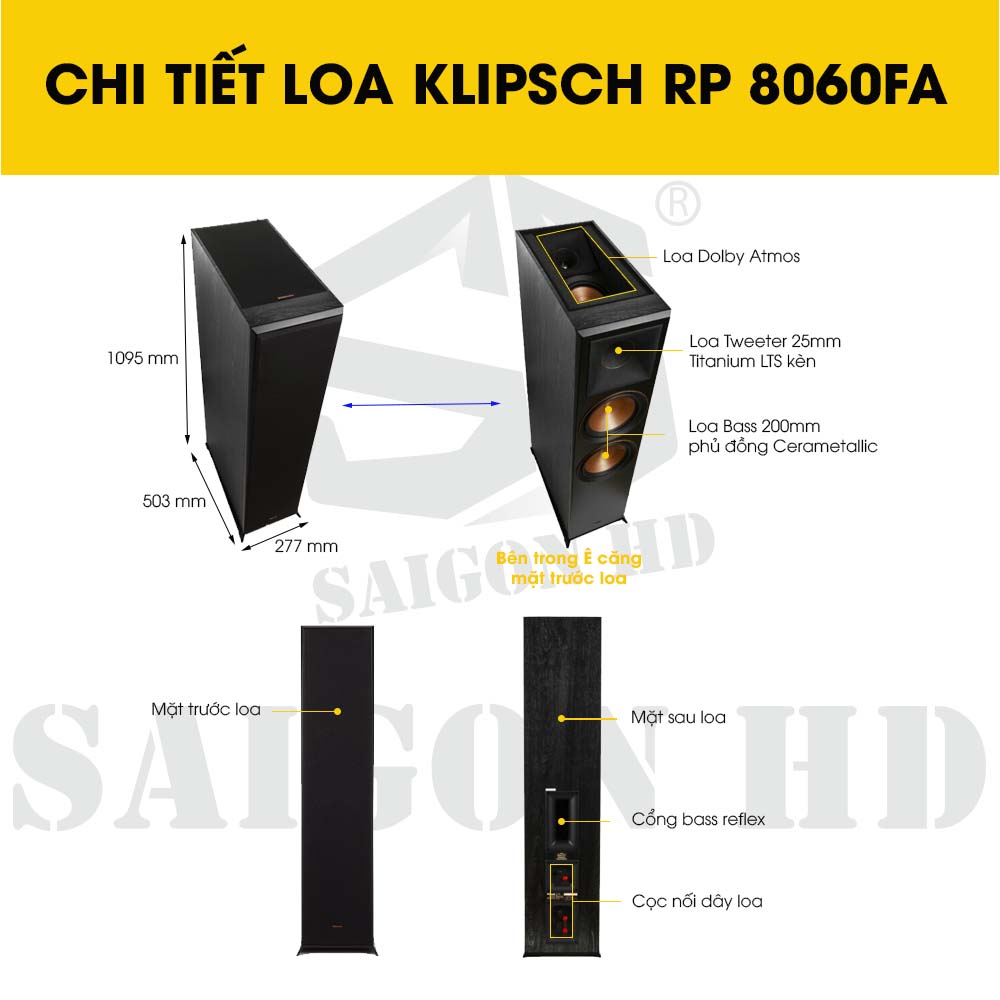 CHI TIẾT THÔNG TIN LOA KLIPSCH RP 8060FA