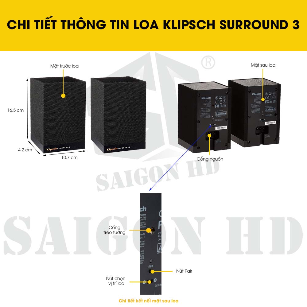 CHI TIẾT THÔNG TIN LOA KLIPSCH SURROUND 3