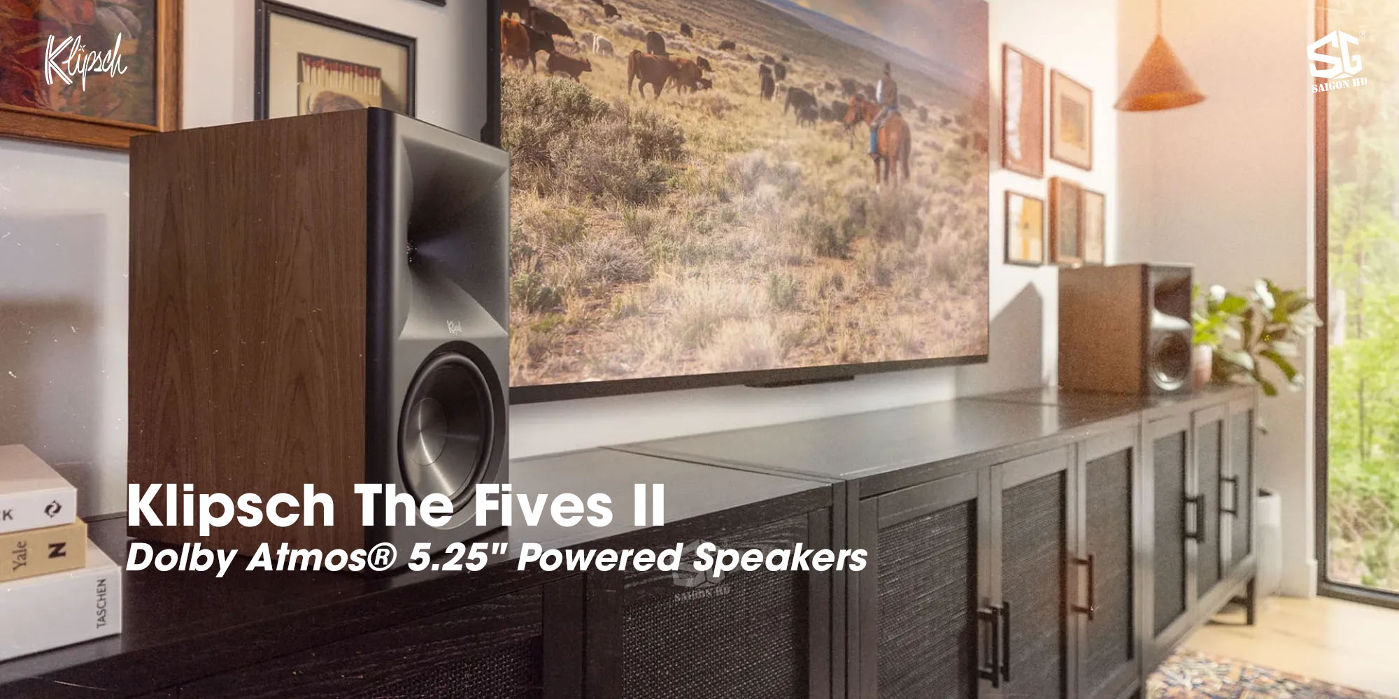 Cặp loa Bookshelf nghe nhạc t&iacute;ch hợp Ampli Klipsch The Fives II ch&iacute;nh h&atilde;ng mới nhất gi&aacute; rẻ nhất