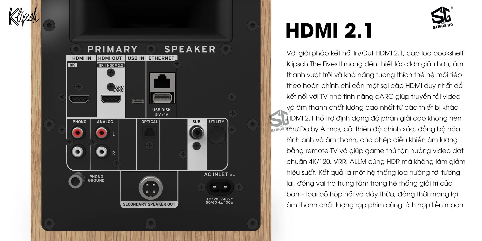 Cặp loa Bookshelf nghe nhạc t&iacute;ch hợp Ampli Klipsch The Fives II ch&iacute;nh h&atilde;ng mới nhất gi&aacute; rẻ nhất