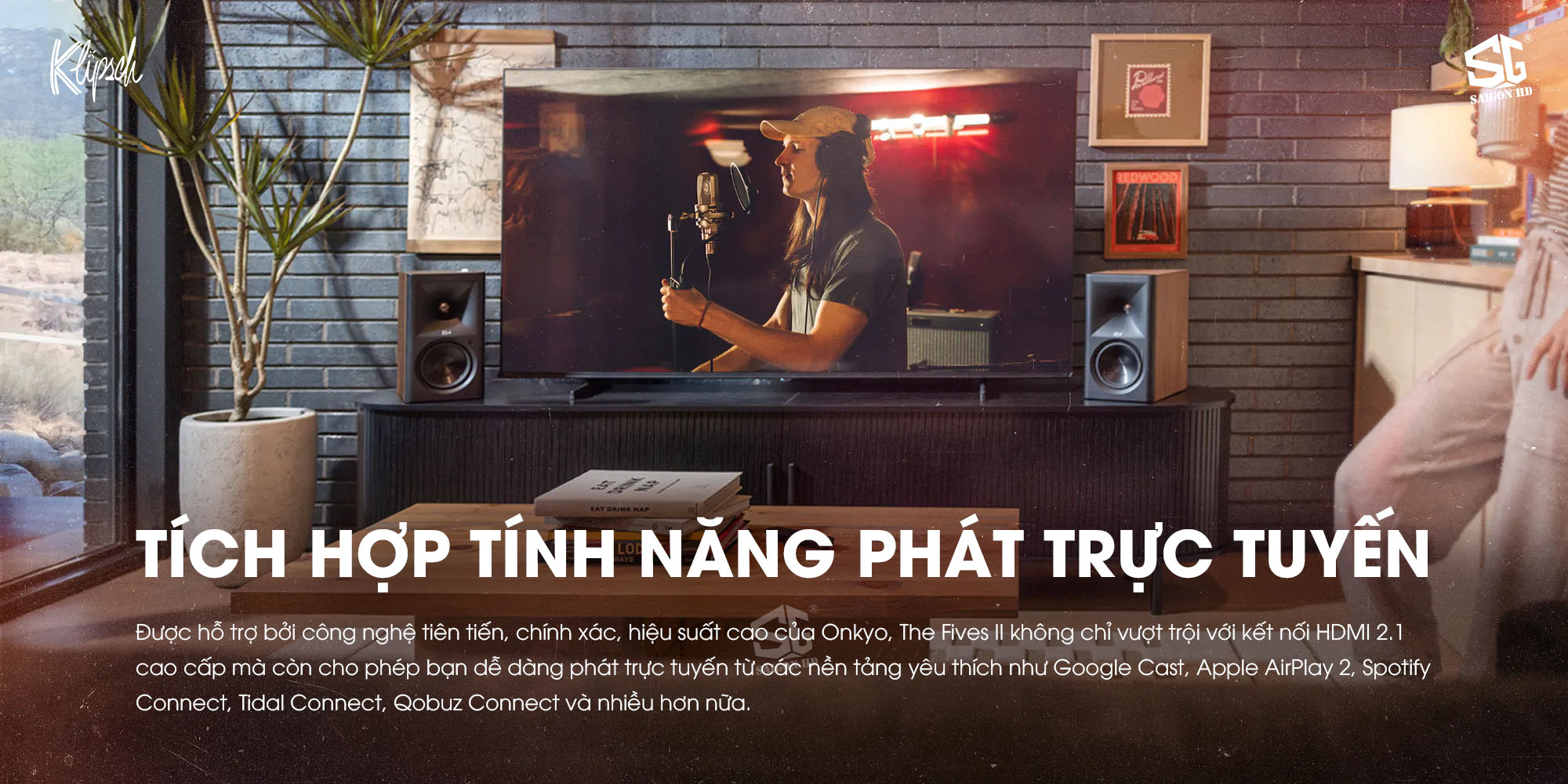 Cặp loa Bookshelf nghe nhạc t&iacute;ch hợp Ampli Klipsch The Fives II ch&iacute;nh h&atilde;ng mới nhất gi&aacute; rẻ nhất