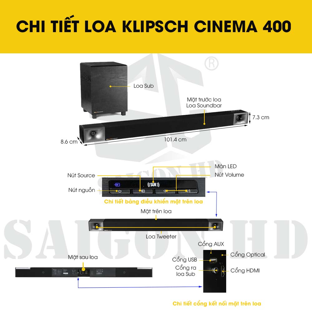 CHI TIẾT THÔNG TIN LOA KLIPSCH CINEMA 400