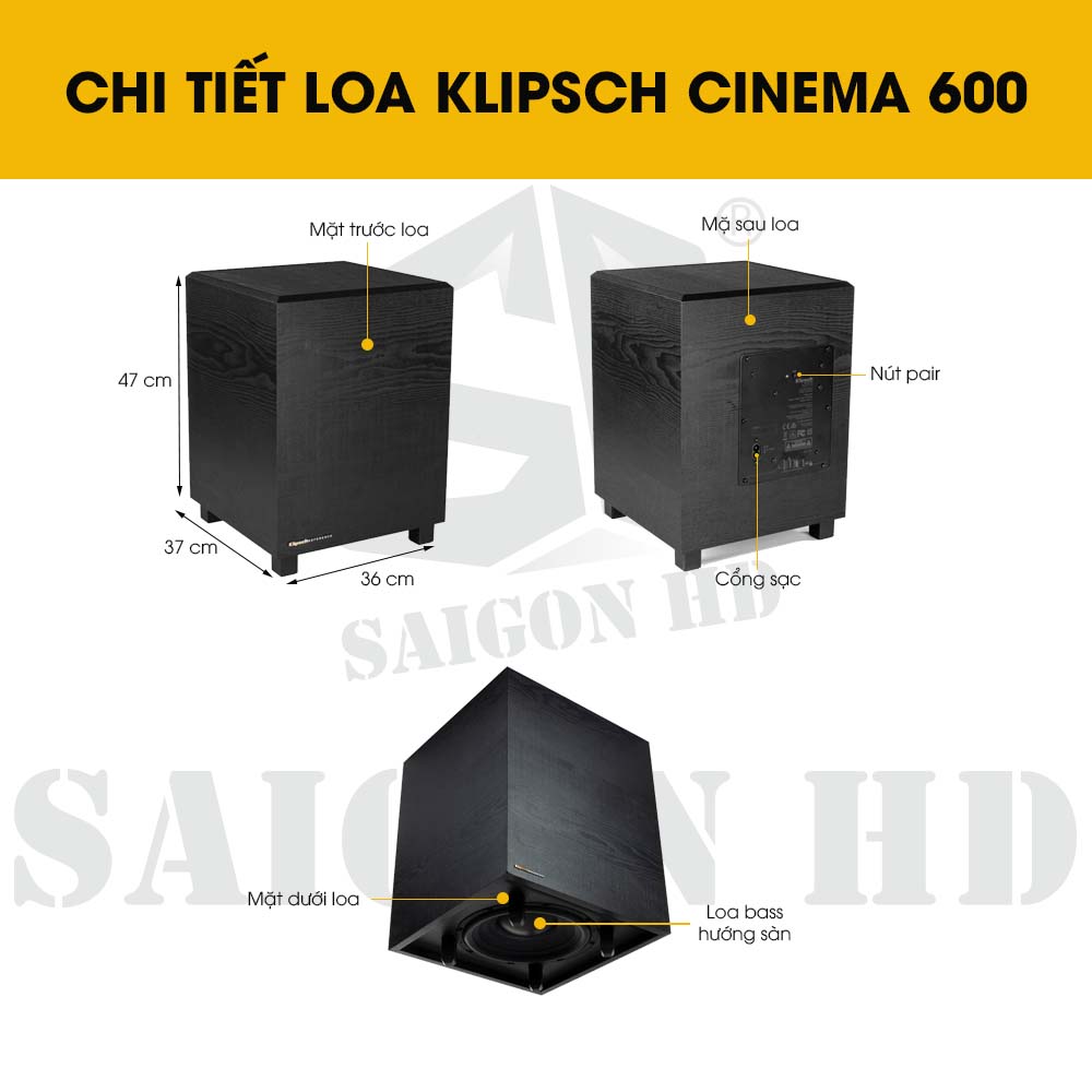 CHI TIẾT THÔNG TIN LOA KLIPSCH CINEMA 600