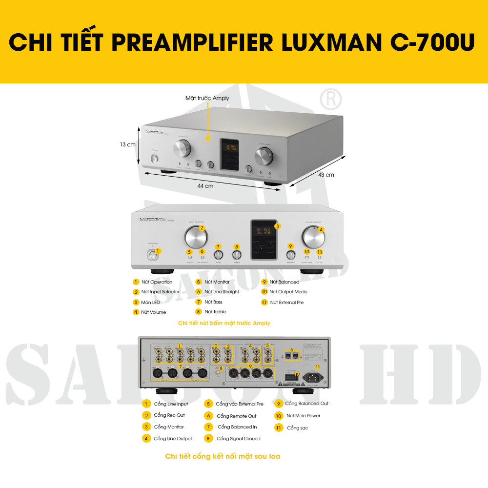 CHI TIẾT PREAMPLIER LUXMAN C-700U