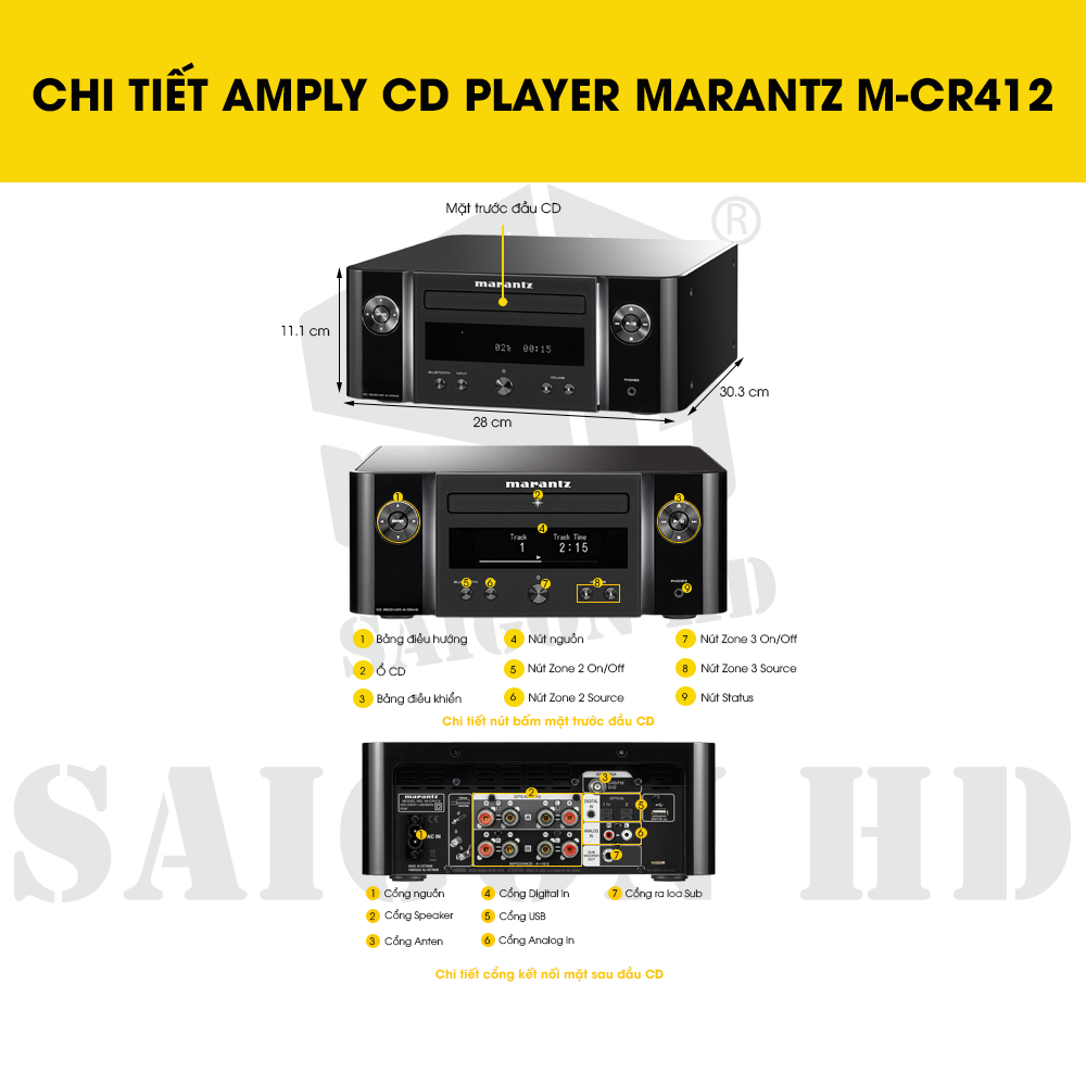 CHI TIẾT AMMPLY CD PLAYER MARANTZ M-CR412