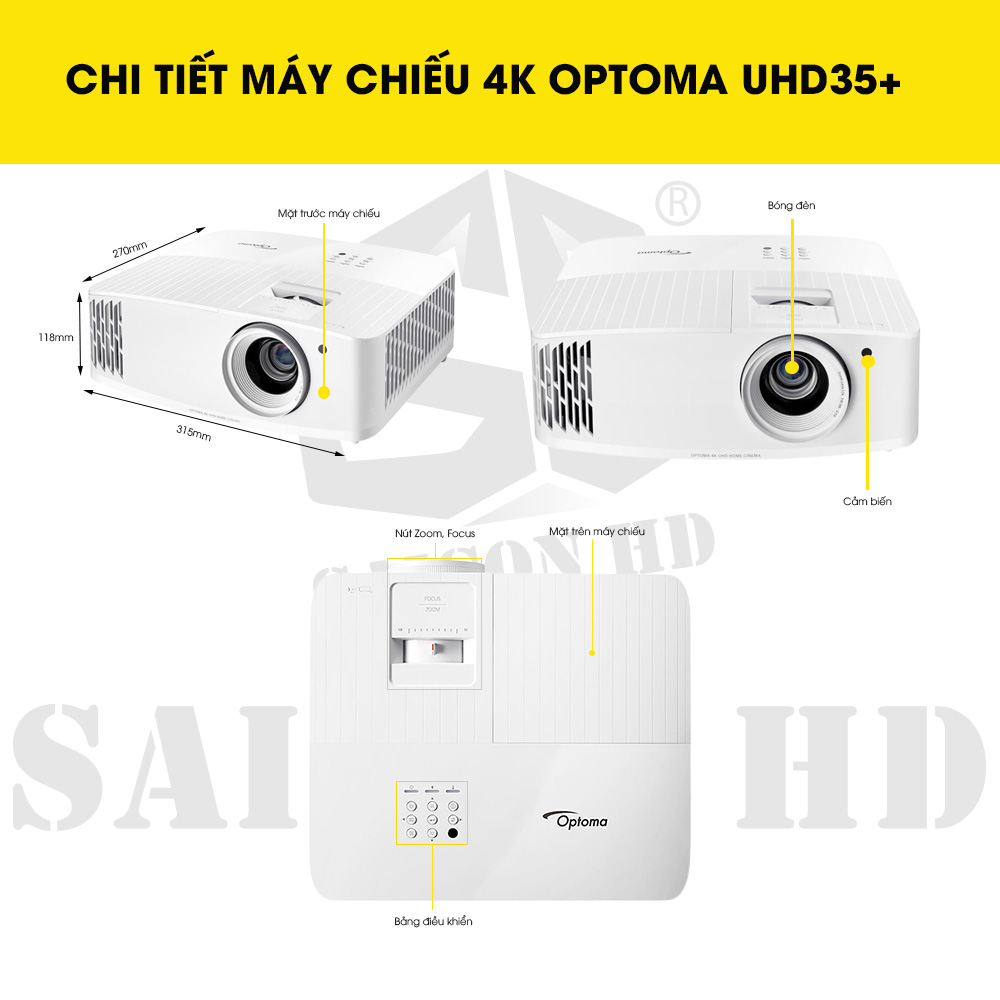 CHI TIẾT THÔNG TIN MÁY CHIẾU OPTOMA UHD 35+