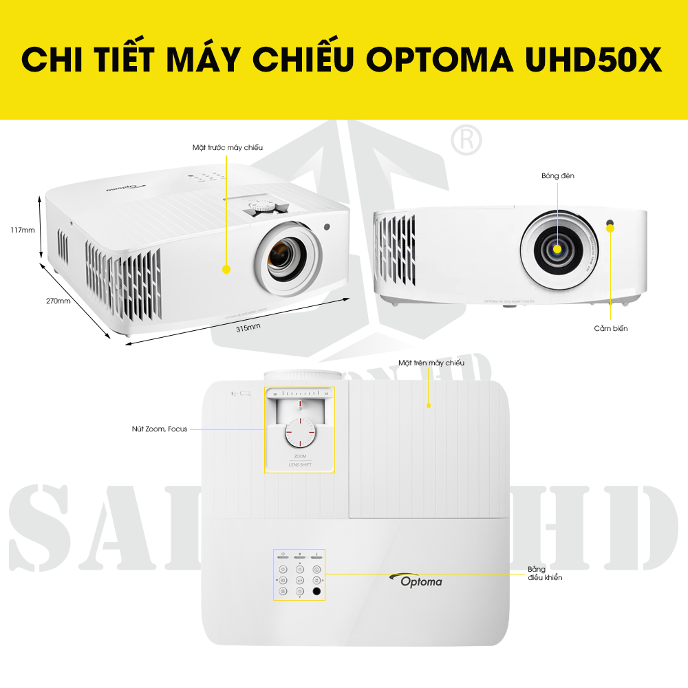 CHI TIẾT THÔNG TIN MÁY CHIẾU OPTOMA UHD50X