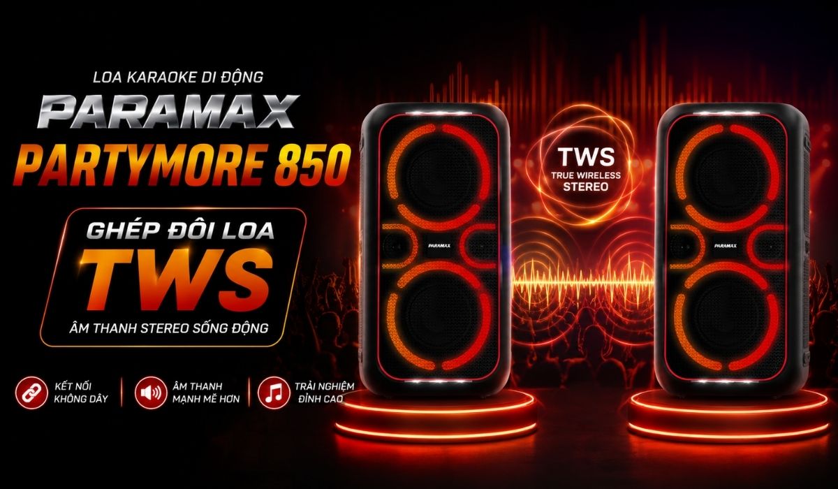 Loa karaoke di động Paramax PartyMore 850 ch&iacute;nh h&atilde;ng gi&aacute; rẻ