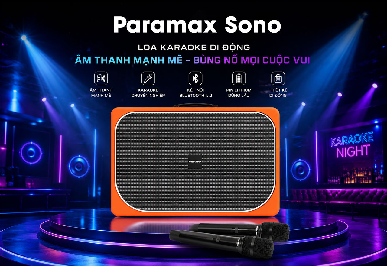 Loa k&eacute;o karaoke Bluetooth di động Paramax Sono ch&iacute;nh h&atilde;ng gi&aacute; rẻ nhất