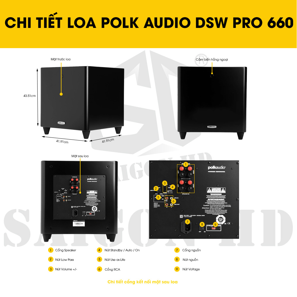 CHI TIẾT LOA POLK AUDIO DSW PRO 660