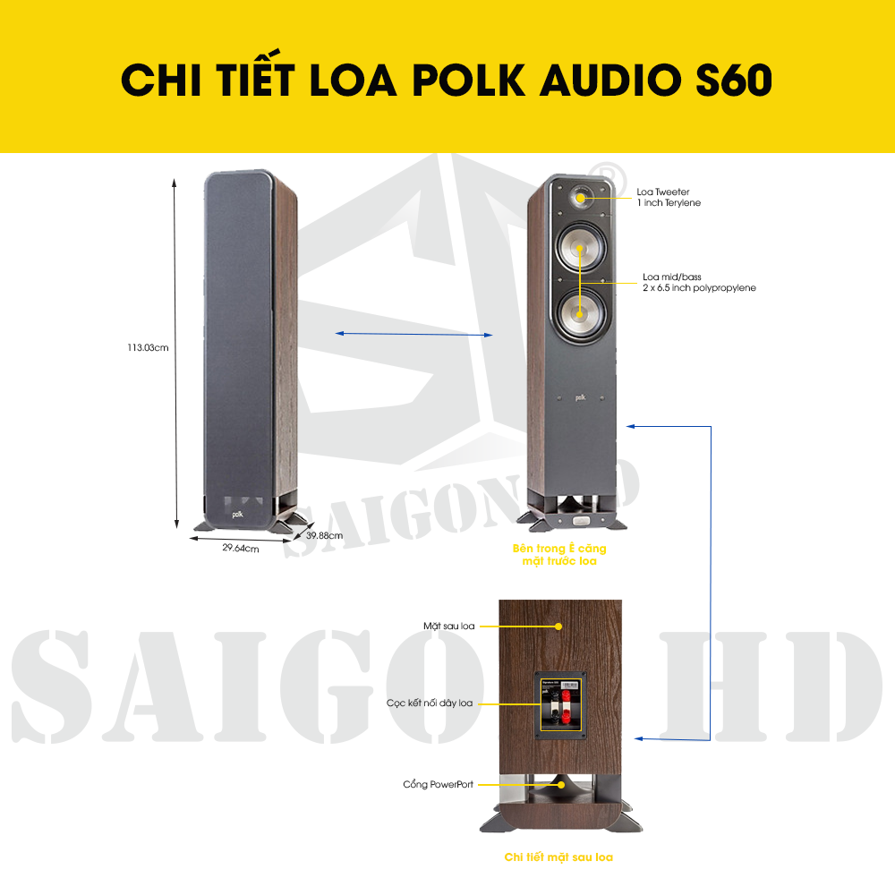 CHI TIẾT THÔNG TIN LOA POLK AUDIO S60
