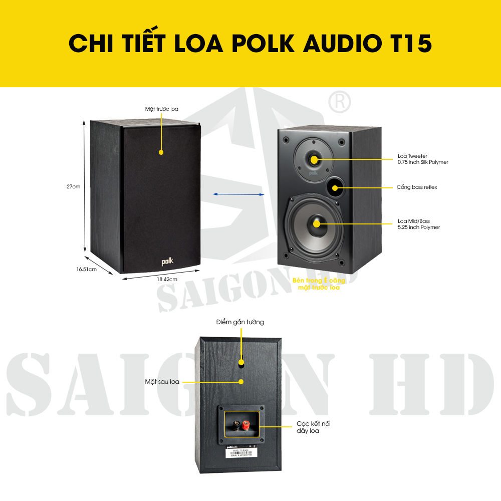 CHI TIẾT THÔNG TIN LOA POLK AUDIO T15