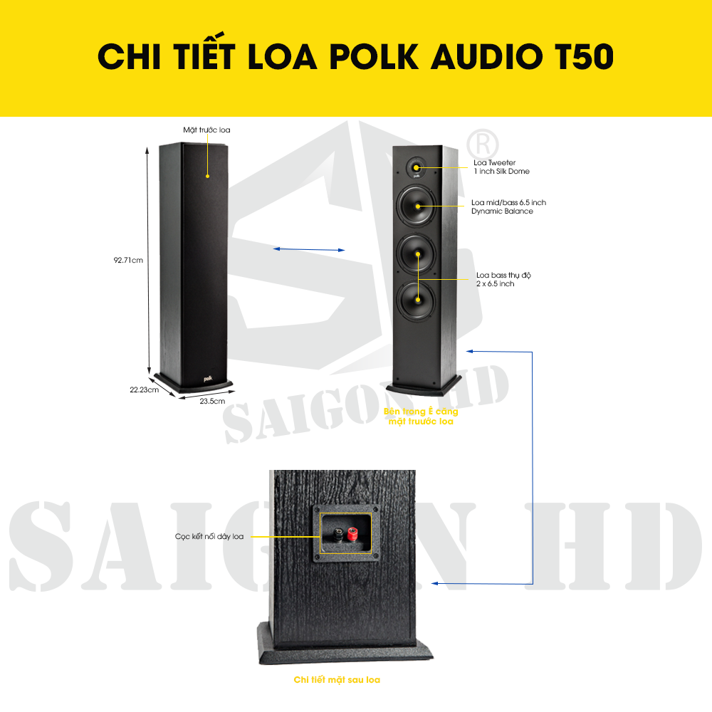 CHI TIẾT THÔNG TIN LOA POLK AUDIO T50 