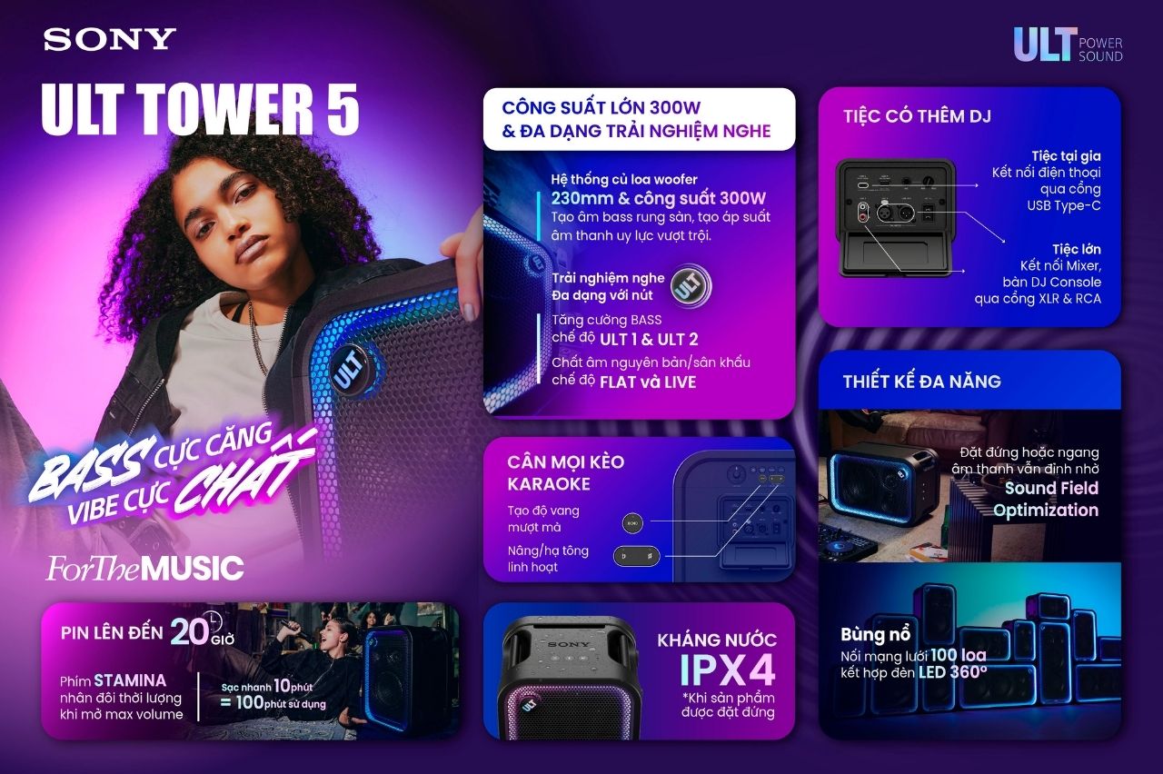 Loa Sony ULT Tower 5 ch&iacute;nh h&atilde;ng gi&aacute; rẻ