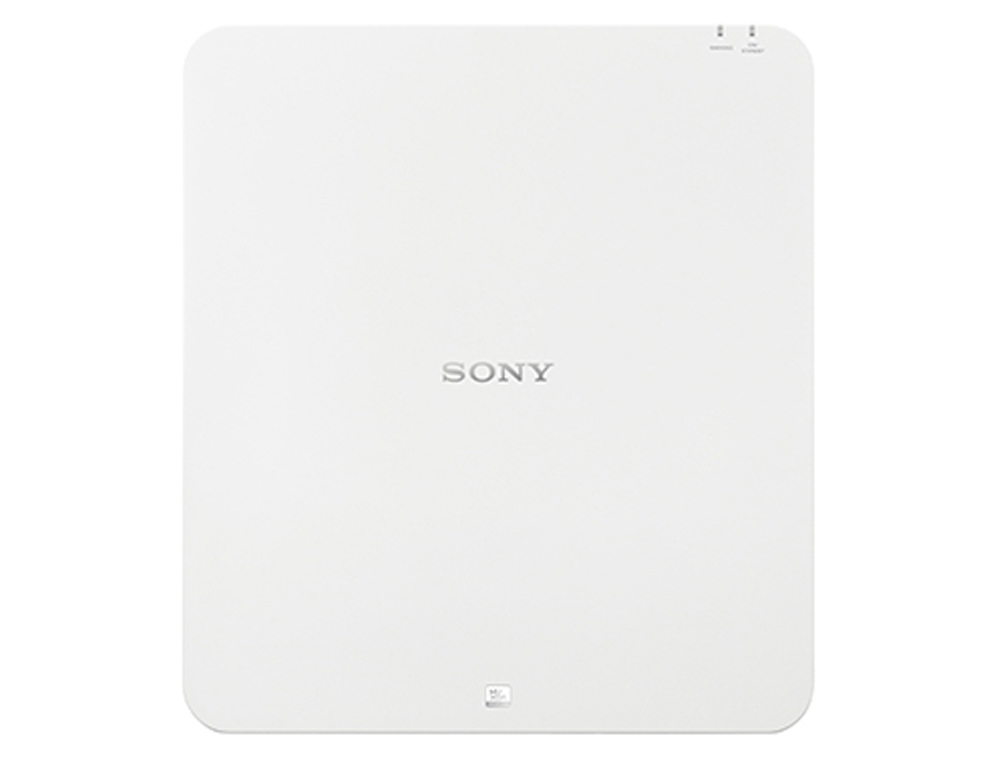 Mặt trên máy chiếu Sony VPL FHZ58 là logo của chính hãng và đèn led báo chế độ