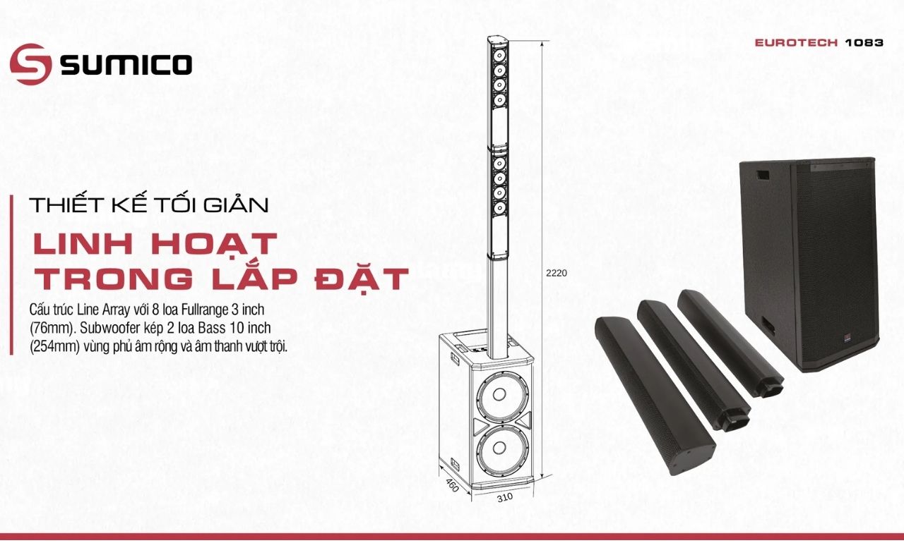 Loa Column Sumico EUROTECH 1083 ch&iacute;nh h&atilde;ng gi&aacute; rẻ