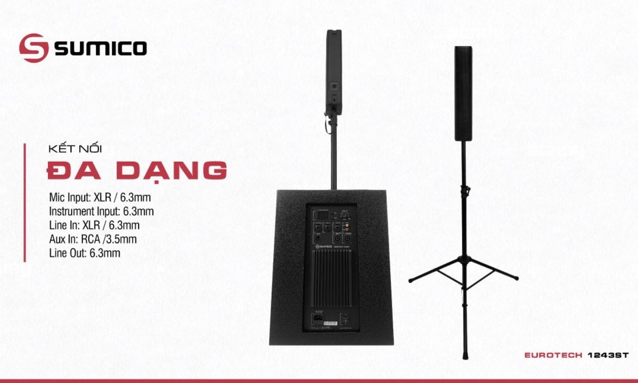 Loa Cột Sumico EUROTECH 1243ST ch&iacute;nh h&atilde;ng gi&aacute; rẻ