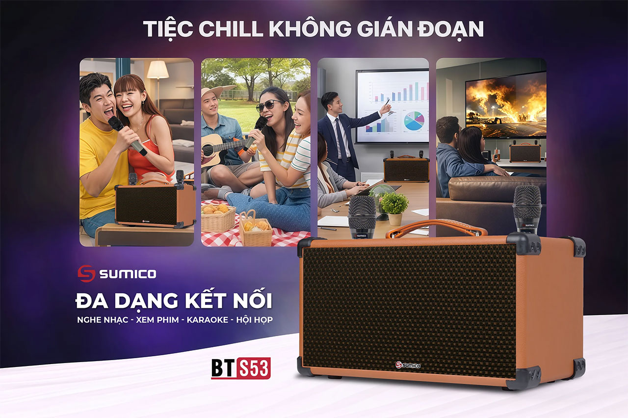 Loa k&eacute;o Karaoke Bluetooth di động Sumico BT-S53 ch&iacute;nh h&atilde;ng gi&aacute; rẻ nhất
