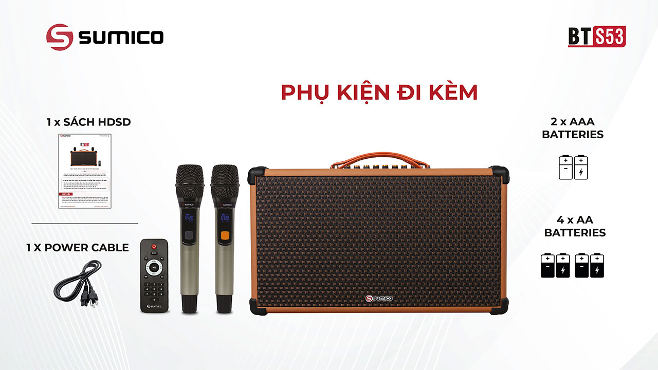 Loa k&eacute;o Karaoke Bluetooth di động Sumico BT-S53 ch&iacute;nh h&atilde;ng gi&aacute; rẻ nhất
