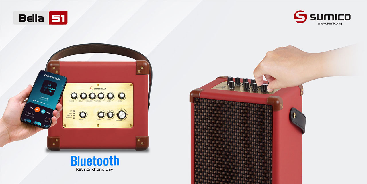 Loa k&eacute;o Karaoke bluetooth di động Sumico Bella 51 gi&aacute; rẻ nhất