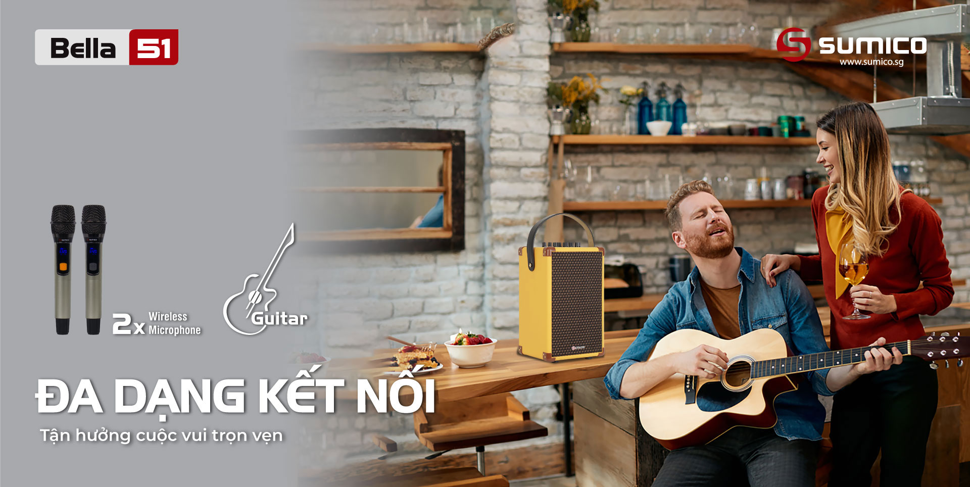 Loa k&eacute;o Karaoke bluetooth di động Sumico Bella 51 gi&aacute; rẻ nhất