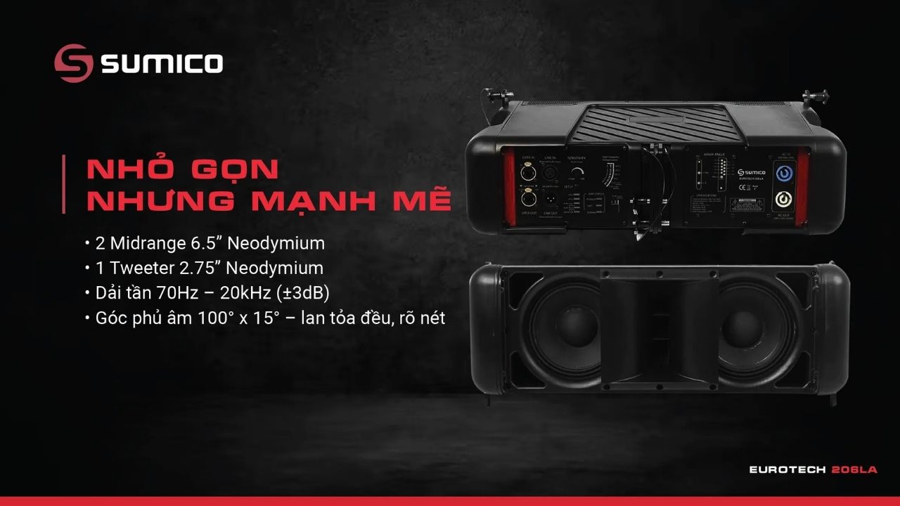 Loa Line Array Active Sumico EUROTECH 206LA ch&iacute;nh h&atilde;ng gi&aacute; rẻ
