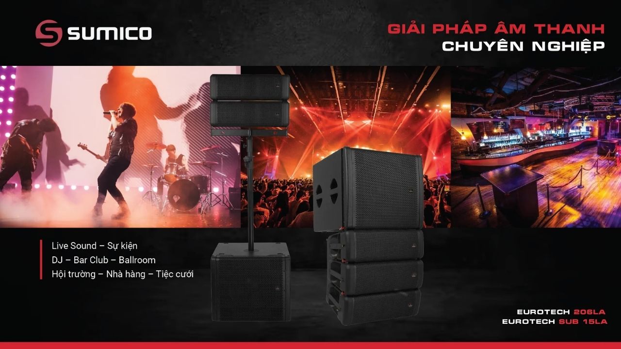 Loa Line Array Active Sumico EUROTECH 206LA ch&iacute;nh h&atilde;ng gi&aacute; rẻ