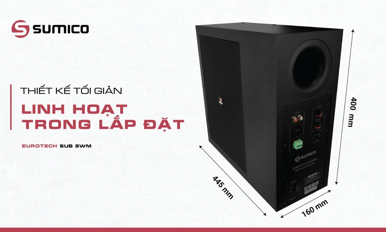 Loa Subwoofer Active Treo Tường Sumico EUROTECH SUB 8WM ch&iacute;nh h&atilde;ng gi&aacute; rẻ