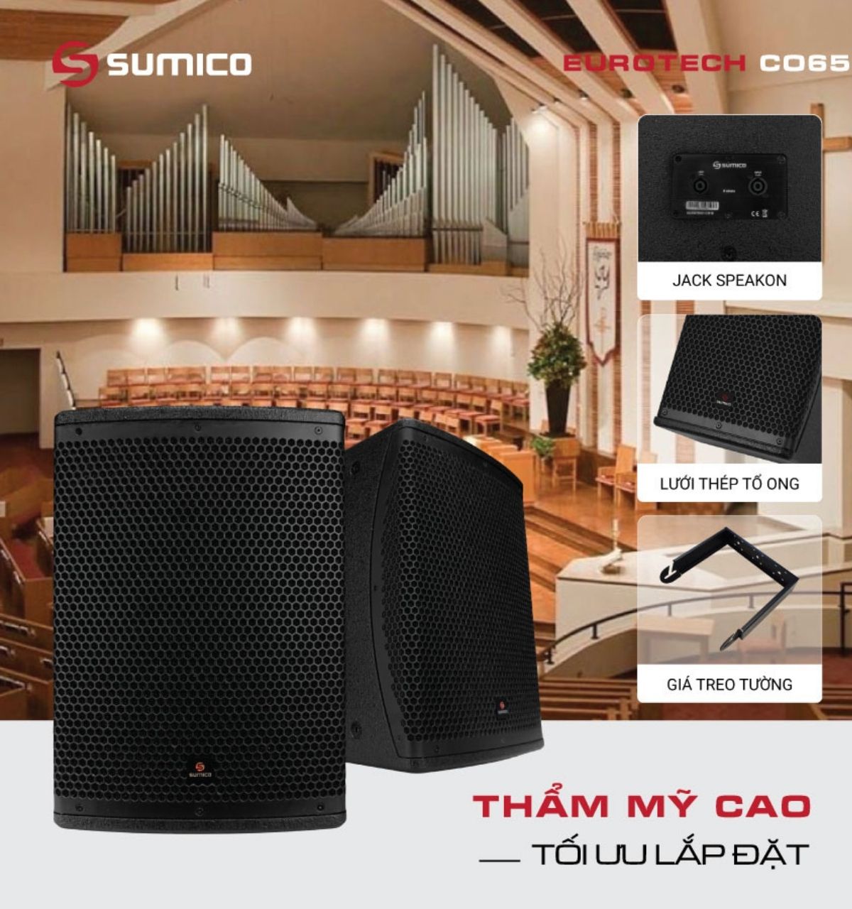 Loa treo tường Sumico EUROTECH CO65 ch&iacute;nhh h&atilde;ng gi&aacute; rẻ