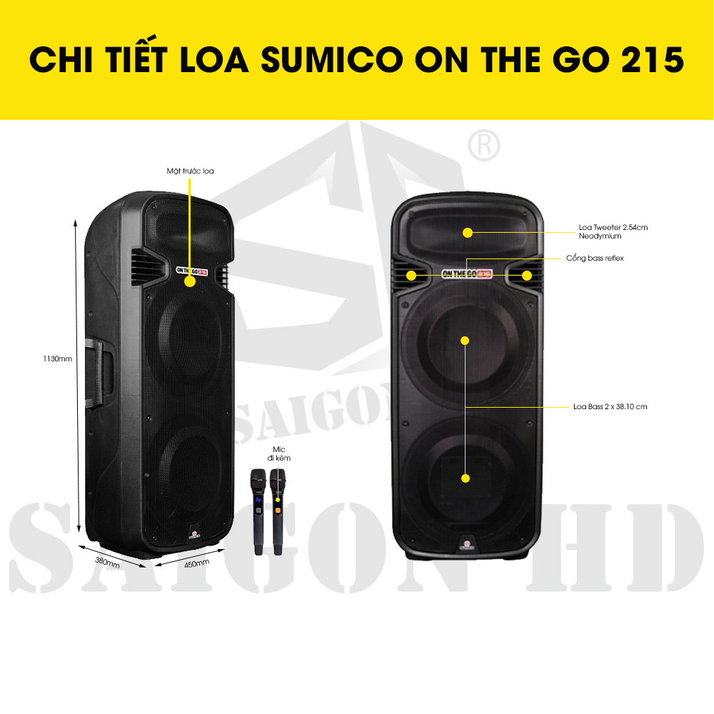 CHI TIẾT THÔNG TIN LOA SUMICO ON THE GO 215