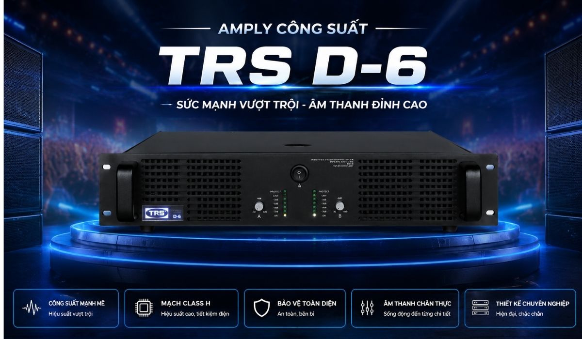 Amply c&ocirc;ng suất TRS D-6 ch&iacute;nh h&atilde;ng gi&aacute; rẻ
