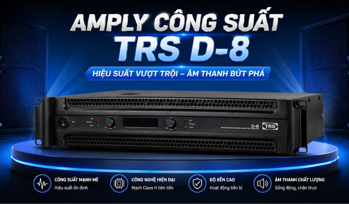 Amply c&ocirc;ng suất TRS D-8 ch&iacute;nh h&atilde;ng gi&aacute; rẻ