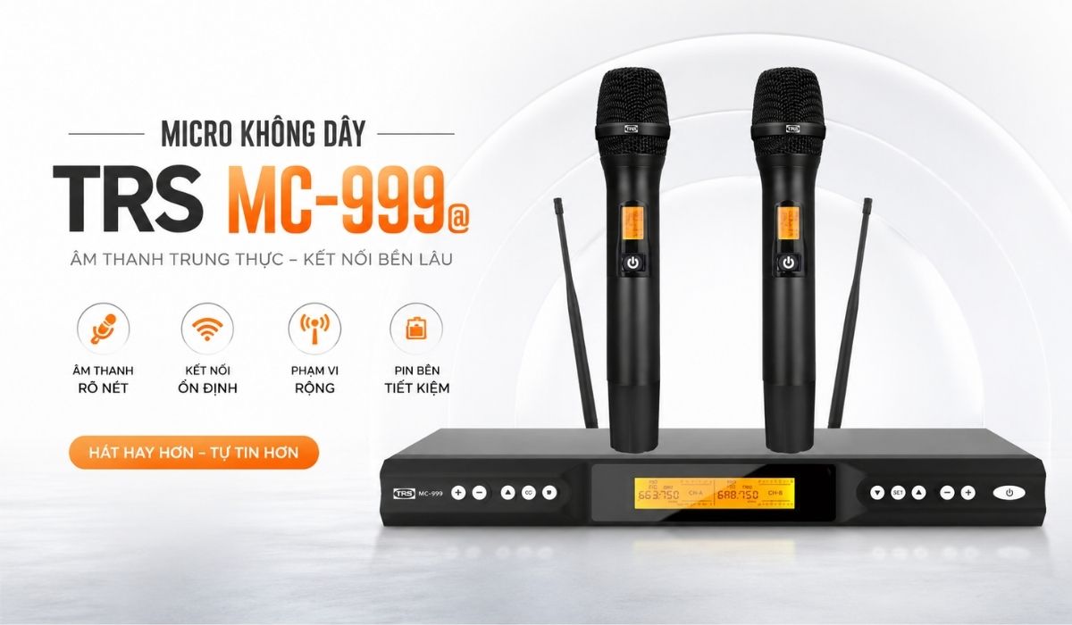 Micro kh&ocirc;ng d&acirc;y TRS MC-999 ch&iacute;nh h&atilde;ng gi&aacute; rẻ