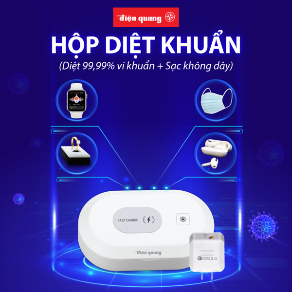 HỘP DIỆT KHUẨN UVC ĐIỆN QUANG ĐQ BOX01 02UV 15FWC 