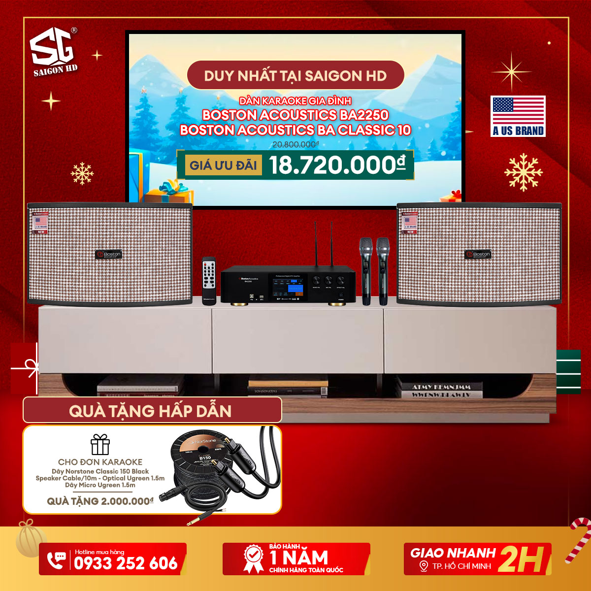 Dàn karaoke Boston Acoustics BA2250 + Boston Acoustics BA Classic 10