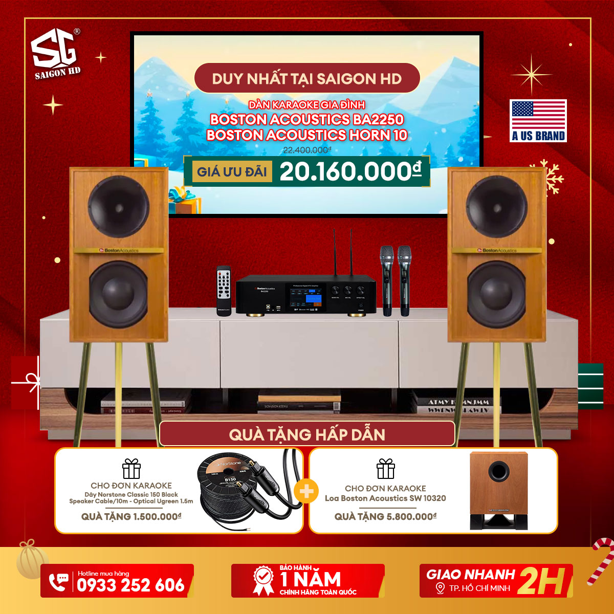 Dàn karaoke Boston Acoustics BA2250 + Boston Acoustics Horn 10