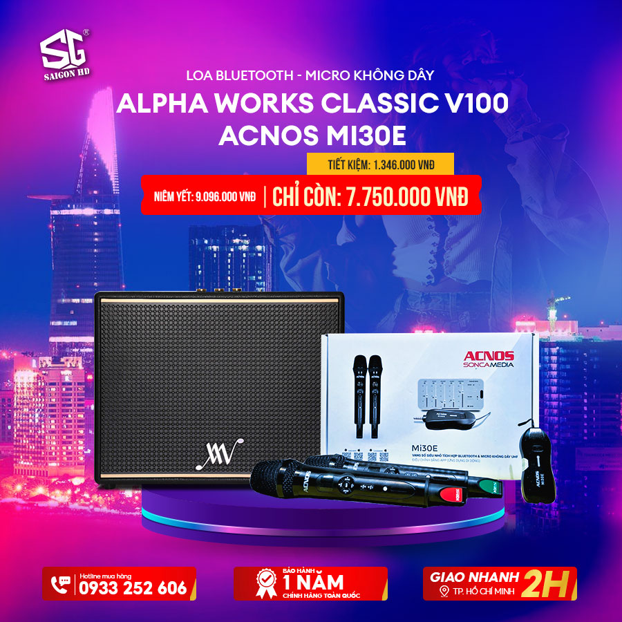 LOA BLUETOOTH ALPHA WORKS CLASSIC V100 & MICRO KHÔNG DÂY ACNOS MI30E