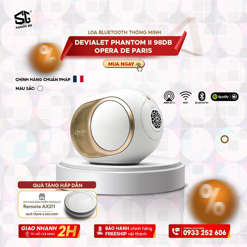 LOA BLUETOOTH THÔNG MINH DEVIALET PHANTOM II 98DB OPERA DE PARIS