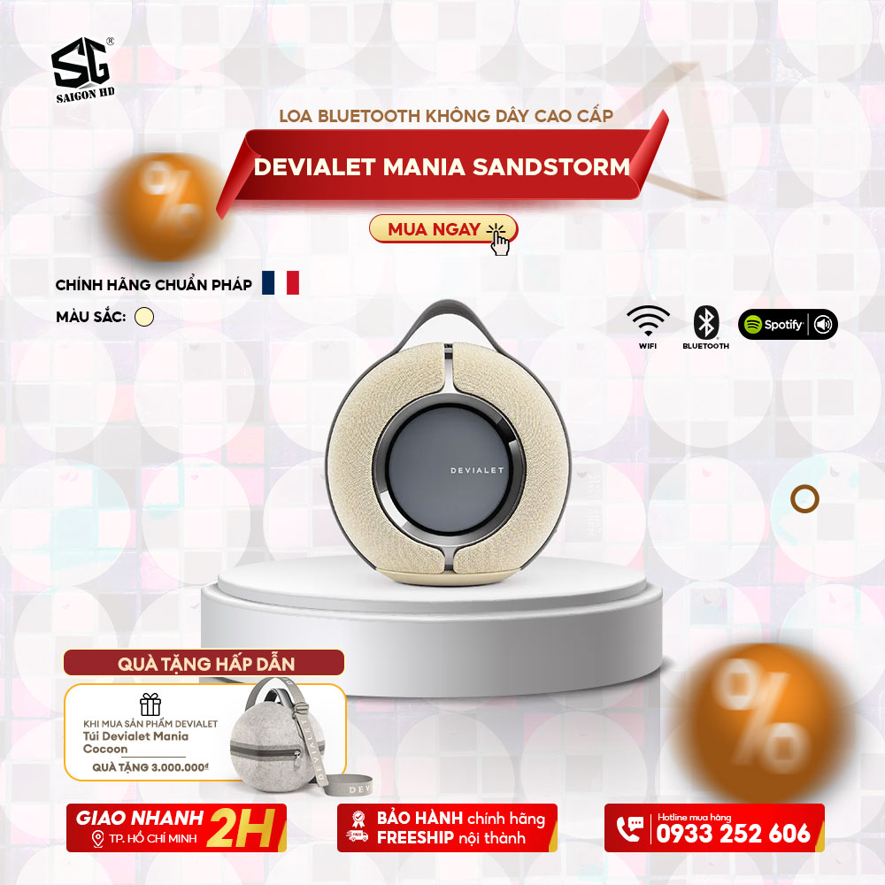 LOA BLUETOOTH KHÔNG DÂY CAO CẤP DEVIALET MANIA SANDSTORM