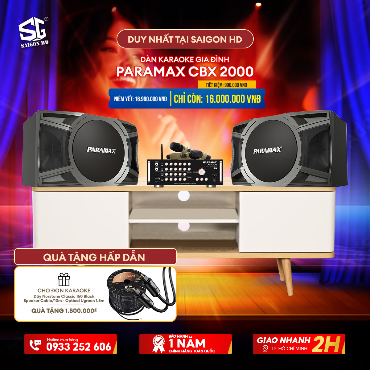 DÀN KARAOKE GIA ĐÌNH PARAMAX CBX 2000
