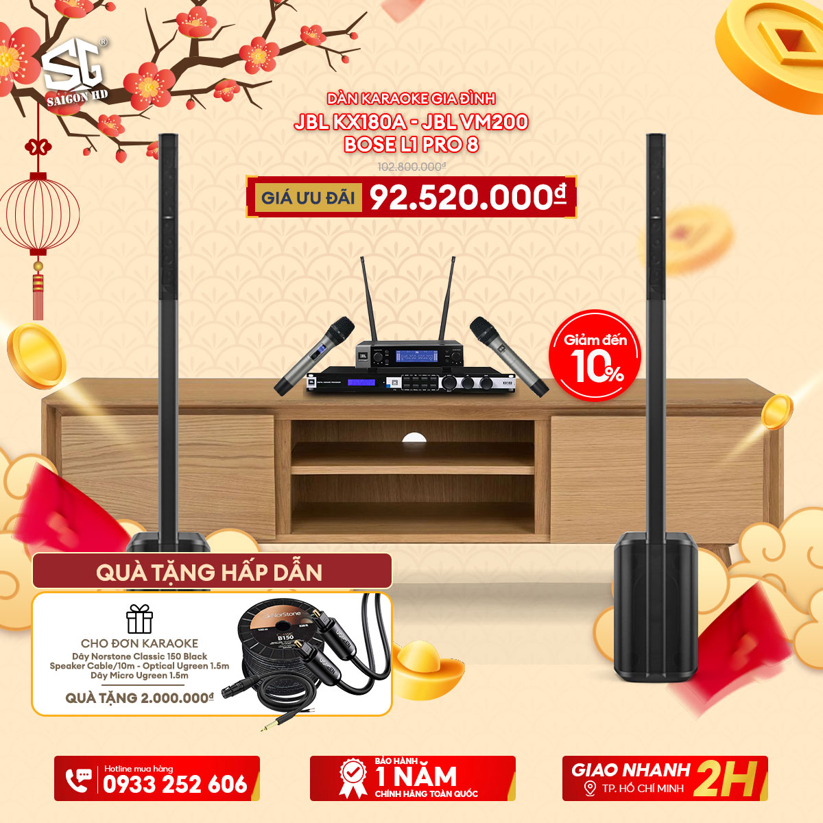 Dàn karaoke JBL KX180A + JBL VM200 + Bose L1 Pro8